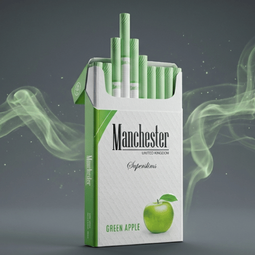 Manchester Green Apple Super Slim Sigara - Yeşil Elma Aromalı