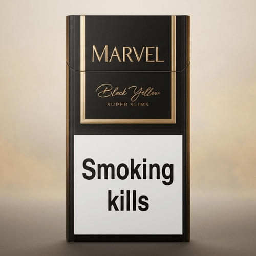 Marvel Black Yellow superslim sigara - Vanilya aromalı