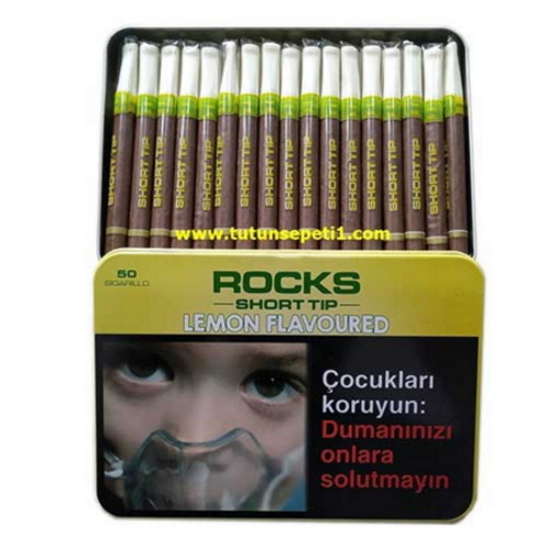Rocks Short Tip Lemon sigarillo - Limon Aromalı - 50's