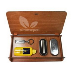 Clipper Fitilli Çelik çakmak seti - 4 Renk