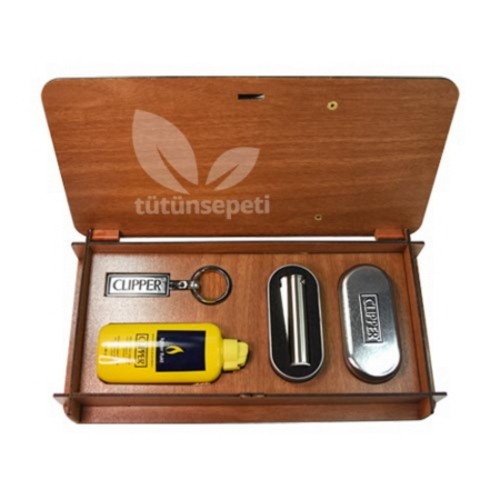 Clipper Fitilli Çelik çakmak seti - 4 Renk